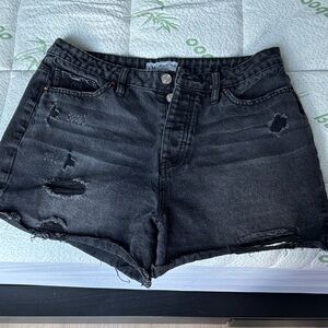 YMI Charcoal Distressed Jean Shorts